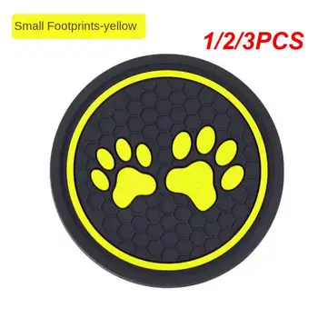 1/2/3PCS Car Round Water Coaster Car Cup Groove Pad Shockproof Universal Dust Protection Mini Car Water Coaster Automobilių priedai