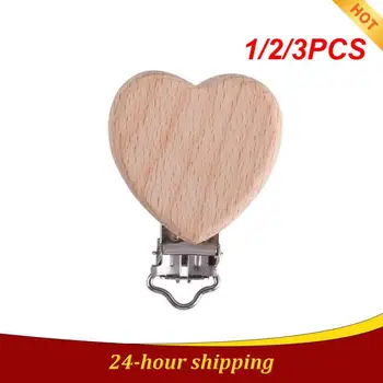 1/2/3PCS Speenkoord Clip Teething Pacifier Clip Cartoon Beech Wood Dummy Clip Safety Suckier Holder Accessories Attache Tetine