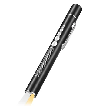 1 PCS USB įkraunamas -Patogus rašiklis Lemputė Juoda Mini Slaugos žibintuvėlis Žibintuvėlis Lempa Kišeninis LED žibintuvėlis