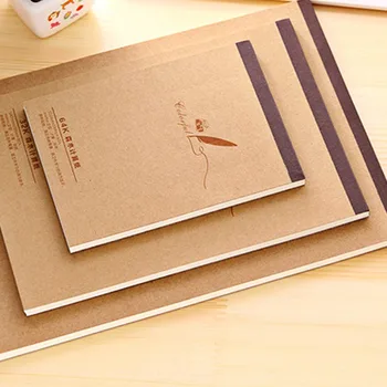 1Pc Simple Office Kraft Paper Memo Book 18K/32K/64K Page Up and Down Hand Paintting Book Portable Graffiti Notebook