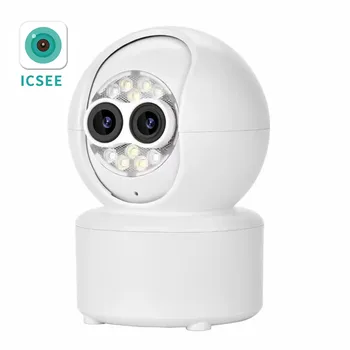 2MP 1080P iCsee APP Dual Full Color PTZ IP Dome Camera AI Humanoid Home Security CCTV Intercom Baby Monitor