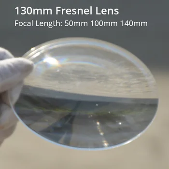 2vnt 130mm optinis PMMA Fresnelio objektyvas Židinio nuotolis 50mm 100mm 140mm Kondensacinis šviesos plokštumos didintuvas Saulės koncentratoriaus objektyvas