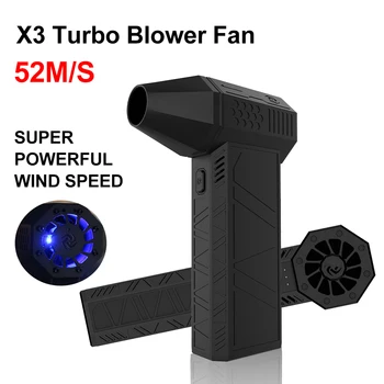 3-osios kartos X3 smurtinio pūstuvo mini turbo reaktyvinis ventiliatorius USB įkraunamas 130000 aps./min. Variklis be šepetėlių 52m / s didelės spartos ortakio pūstuvas