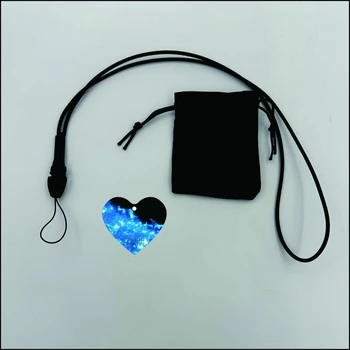 AIBAOTONG Terahertz Energy Card, Black Heart Shape pakabukas su silikono jonų grandine