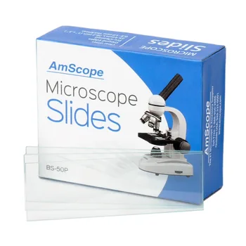 AmScope 50 Tuščias mikroskopas Slydimo žemės kraštai Iš anksto išvalytas skaidraus stiklo mikroskopas BS-50P