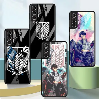 attack on titan Anime stiliaus telefono dėklas, skirtas Samsung Galaxy S9 S22 Ultra 5G S10 Lite S10e S21 Plus S20 FE grūdinto stiklo dėklams