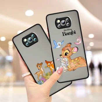 Bambi mielas animacinis filmas, skirtas Xiaomi Poco X5 F5 X3 M3 M5S M4 F4 C55 C50 C40 GT Pro 4G 5G Matinis permatomas telefono dėklas Fundas Cover