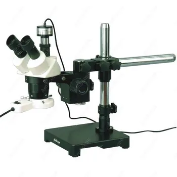 Boom Stand stereo mikroskopas--AmScope Supplies 10X-20X-30X-60X Boom Stand stereo mikroskopas + Fluo Light + kamera