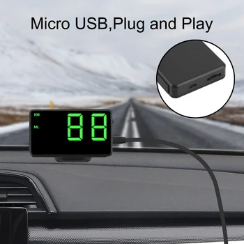 Car Head Up Display Automobilio stilius Odometras Dideli šriftai LED ekranas C60s / C80 KM / h MPH Automobilio GPS spidometro aukščio ekrano projektorius