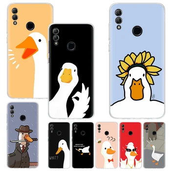 Cartoon Cute Goose Game Print Soft Case for Huawei Honor 10 9 9X 8A 8X 8S Y5 Y6 Y7 Y9S Phone Shell 20 Lite P Smart Z 50 Pattern