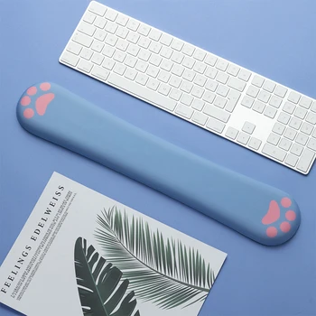 Cute Cat Paw Memory Foam Wrist Rest Mouse Keyboard Pad With Wrist Support Patvarus kompiuterio pagalvėlės atraminis padas Riešas