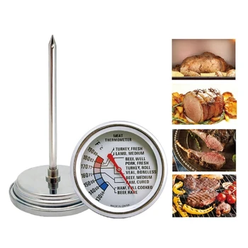  didelio tikslumo temperatūros detektorius su zondu BBQ kepimui Maisto perdirbimas Nerūdijančio ciferblato krosnies termometras 40JE