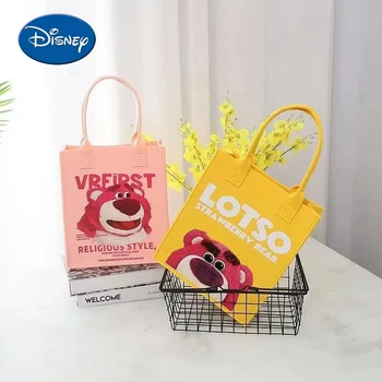 Disney animacinis filmas Tote Atspausdintas braškių meškos krepšys Dovanų dažymo krepšys Atspausdintas veltinio tote mergaitės Vaikai Mamytės krepšys Pridedama dovana