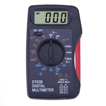 DT83B kišeninis skaitmeninis multimetras ampermetras Voltmetras DC / kintamosios srovės rezistorius Omo įtampos kelių matuoklių testeris Elektriniai prietaisai