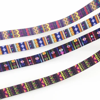 DUWES 3/8inch 50yards Tribal Folk-custom Printed Grosgrain Ribbon Accessories Siuvimo amatų galvos apdangalai Pasidaryk pats dekoravimas DIY 9mm D2089