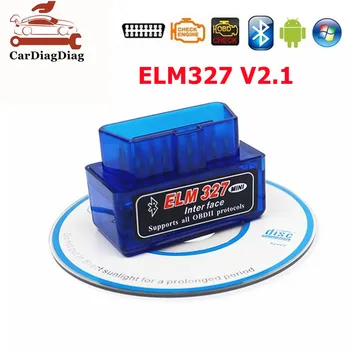 ELM 327 Bluetooth V2.1 OBD2 diagnostikos skaitytuvas BT ELM327 V 2.1 Skirta Android PC ELM327 V2.1 Kodų skaitytuvas Automobilių diagnostikos įranga