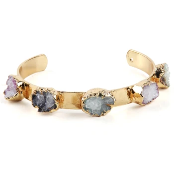 Fashion Beautiful Jewelry 5 Color Druzy Charm Bangle For Women Festival Gift