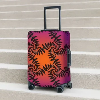 Fern Swirls Raštas Lagamino dangtelis Lapų augalas Violetinė kelionių apsauga Atostogų naudingas bagažo dėklas
