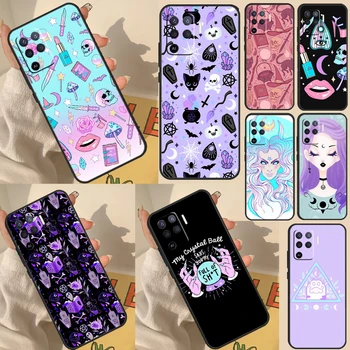 Girly Pastel Witch Goth Case for OPPO A57S A54 S A16 A76 A96 A5 A9 A31 A53 A15 A52 A72 A91 A74 A94 A17 A57 A77 Cover
