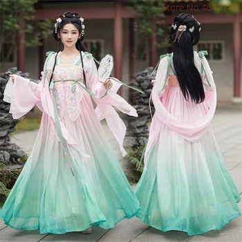 Hanfu Ming dinastijos moterų scenos fėjos kostiumas Tiulio suknelė moterims Mergaitė Studentė Pigūs Kinijos drabužiai Senovės kinų drabužiai