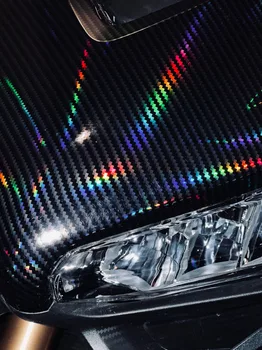 Holografinis juodosios anglies pluošto vinilo įvyniojimas su be burbulų oro išleidimo automobilių vyniojimo folija Automobilių 