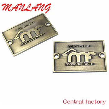 Individualus pritaikymas stačiakampis apvalus metalinis antikvarinių žalvarinių baldų logotipų etiketės vardinė lentelė