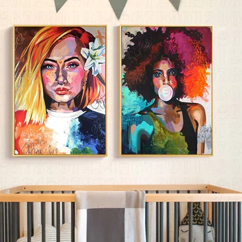 Juoda balta Afrikos nuogos moters drobė Tapyba Plakatai ir spaudiniai Skandinavijos sienų menas Cuadros paveikslas gyvenimo namų dekorui