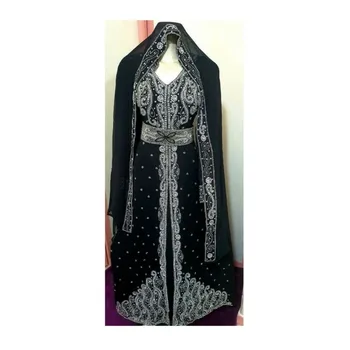 Juodoji Afrikos apranga Pamergė Abaya Long Maxi Formalus karoliukas Dubajus Maroko Kaftanas