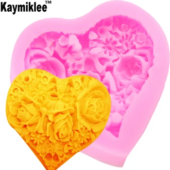 Kaymiklee F1055 Rožių žiedas UV derva silikoninė forma Fondantas Šokoladiniai saldainiai Gumpasta Ledinukų krištolo epoksidiniai minkšto molio kepimo įrankiai