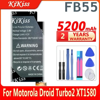 KiKiss 5200mAh FB55 akumuliatorius skirtas Motorola Moto DROID Turbo 2 Turbo2 XT1585 XT1581 XT1580 Moto X Force MotoX Force Telefono baterijos