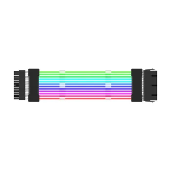 Kompiuteris 18AWG ARGB Sync PSU maitinimo šaltinio prailginimo kabelių rinkinys ATX 24PIN VGA GPU PCI-E 8PIN RGB spalvingi modulių kabeliai