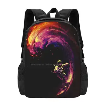 Kosminis banglenčių sportas Nauji atvykėliai Unisex krepšiai Studento krepšys Kuprinė Banglenčių sportas Astronautas Galaktika Žvaigždės Kosminės spalvos Gamta Visata Banga