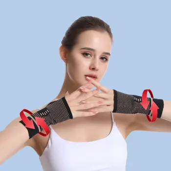Kvėpuojantis riešo rankų petnešos Sportinis saugumas Juodos elastinės apyrankės Megztas patempimas Artritas Palaikymo sporto salė