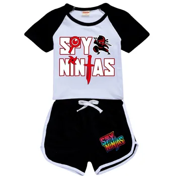 Kūdikių drabužiai Mergaitės Berniukai Vasaros drabužių komplektas Naujas SPY NINJAS Kids sportiniai marškinėliai +Kelnės 2 dalių komplektas Patogi apranga Pižamos