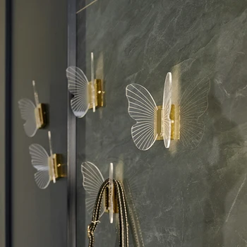 Kūrybinis lipdukų kablys be skylių daugiafunkcis drugelių pakabukas namų tvarkytoja ant sienos aksesuarai Drabužių lentyna Raktų laikiklis Siena