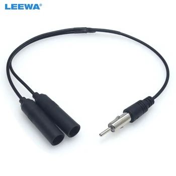 LEEWA automatinė antena FM / AM antenos kabelio adapteris Aliuminio kištukas 1 už 2 prailginimo automobilio stereofoninio garso kabelio radijo antena