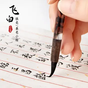 Liupintang Xiaokai teptuko kaligrafija suaugusiųjų pradedančiųjų profesinė praktika atsekti raudonus simbolius, skraidančius baltu teptuku