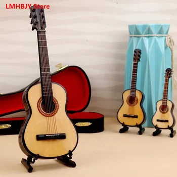 LMHBJY Gitaros modelio gimtadienio dovana Medinės mini instrumentų dekoracijos mokytojams ar vaikinui ir merginai kaip dovanos