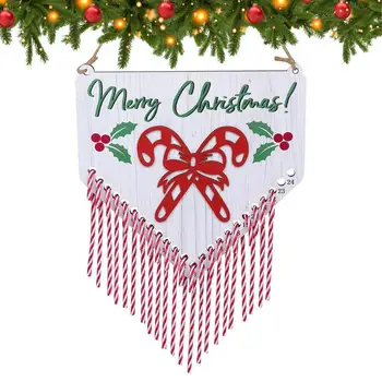 Medinis Kalėdų skaičiavimas 24vnt Saldainių cukranendrių Kalėdų atgalinės atskaitos kalendorius Medinės interaktyvios antiblukinės dekoratyvinės Kalėdos