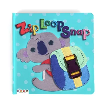 Milu Original English Picture Book Zip Loop Snap Toddler Board Toy