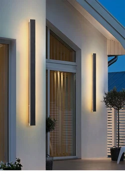 Modernus vandeniui atsparus ilgos juostos LED sieninis šviestuvas 12W 24W 32W 48W aliuminio sieninis šviestuvas sodo veranda Sconce Light Sconce šviestuvas