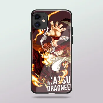 Natsu Fairy Tail anime grūdinto stiklo minkšto silikoninio telefono dėklo dangtelio apvalkalas iPhone SE 6 6s 7 8 Plus X XR XS 11 Pro Max