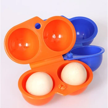 Nauja virtuvė Patogi kiaušinių laikymo dėžutė Konteinerių žygiai lauke Kempingo laikiklis 2 kiaušinių plastikiniam dėklui