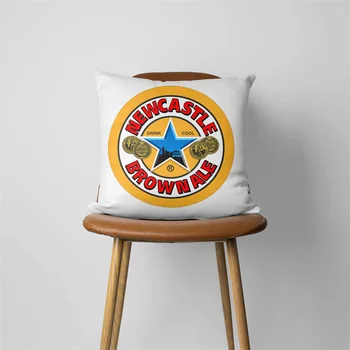 Naujas pilies rudas ale logotipas- pagalvės užvalkalas,pagalvės užvalkalas sofai, automobilinė sėdynė, mėtomas pagalvės užvalkalas, namų dekoratyvinis, 505