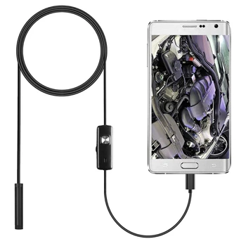 Naujausia 7.0 mm C tipo USB endoskopo kamera Android PC 2m lanksti gyvatės tikrinimo apimtis Gręžinio kamera su reguliuojamais 6LED