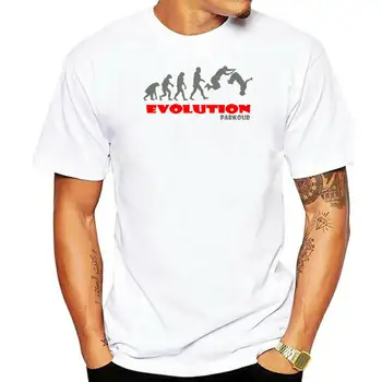 Nauji madingi marškinėliai vyrams Medvilniniai marškinėliai trumpomis rankovėmis Fashion Evolution Parkour Adult Tops Drabužiai Vyriški marškinėliai