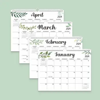 Office Stationery 2024 Sieninis kalendorius 18 mėnesių savaitės tvarkaraštis Kanceliarinės prekės Ritės kalendorius Dienos planavimo priemonė Anglų kalendorius