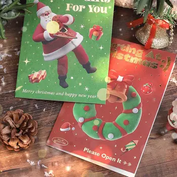 Party Kid Dovanų kanceliarinės prekės Sniego senio kvietimo sveikinimo atvirukų vokų rinkinys Kalėdinių atvirukų laiškų bloknotas Kalėdinių laiškų popierius