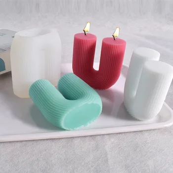 Pasidaryk pats-U formos aromaterapinė silikoninė žvakių forma epoksidinei dervai rankų darbo aromaterapinis tinkas dekoravimo amatų forma