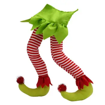 Pliušinės elfų kojos kalėdinėms dekoracijoms Medvilnės kalėdinės elfų kojos Kalėdų eglutei Židinys Durų vainikai Automobilių dekoras Kalėdos